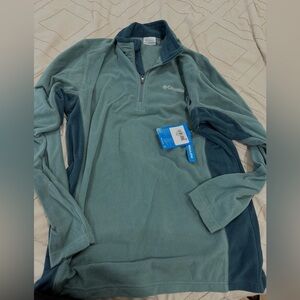Columbia Men's Teal Zip-Up Sweater